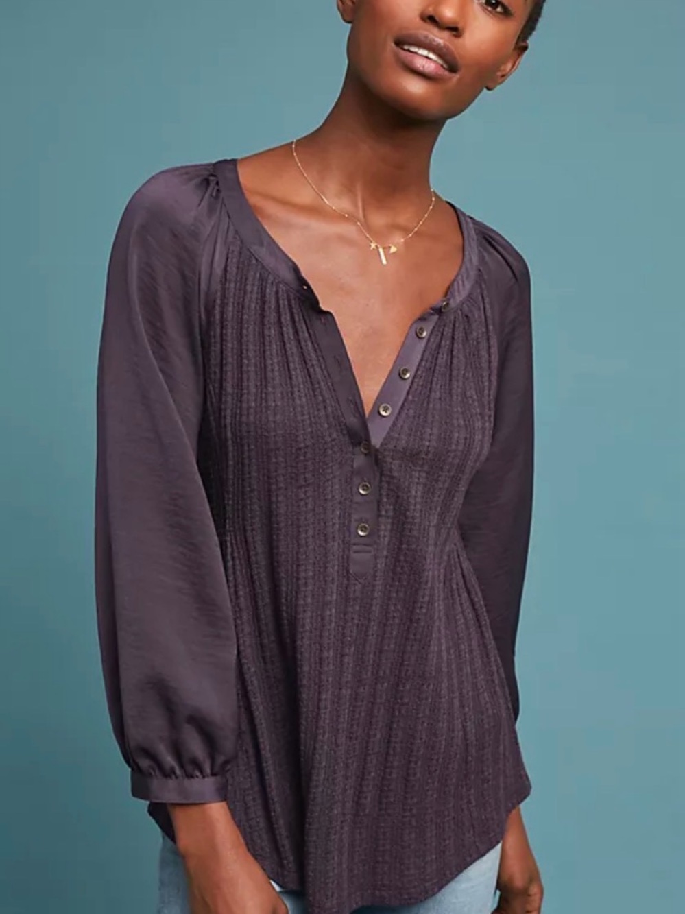 Meadow Rue Kersee Henley Top from Anthropologie